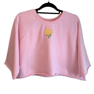 Nordstrom BP Pink‎ Embroidered Oversized Crop Top